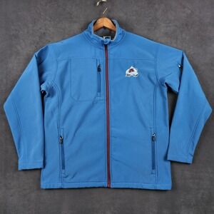Colorado Avalanche NHL Jacket Mens Large Blue Full Zip Fleece Lined Softshell